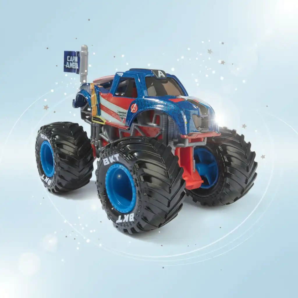 Crea tu propio show Monster Jam lleno de acción heroica.