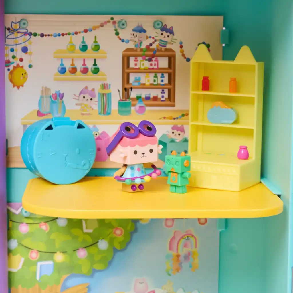 Elaboración detallada de la figura de BebeBox y sus accesorios creativos.