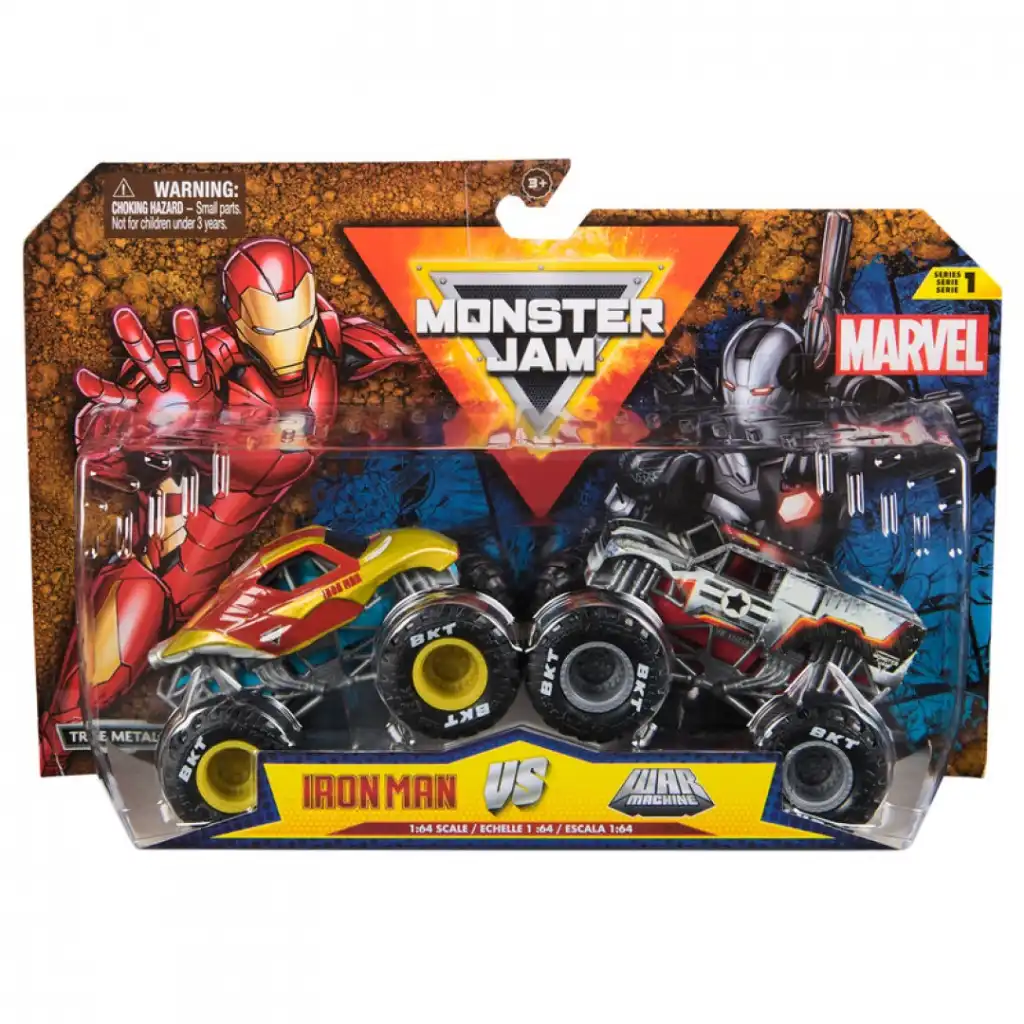 Acabado metálico preciso y detalles auténticos de los trucks Marvel.
