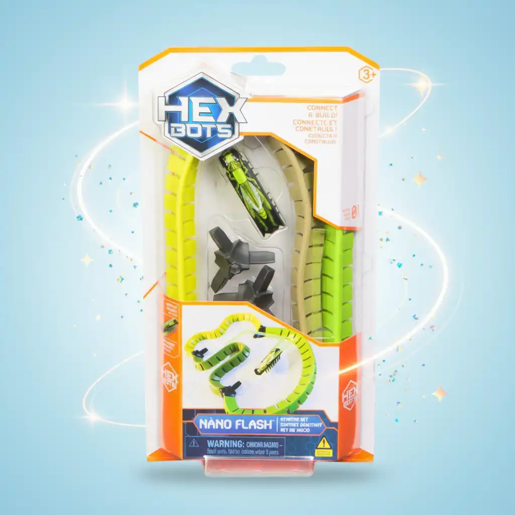 Detalle del escarabajo robótico verde Hex Bots.