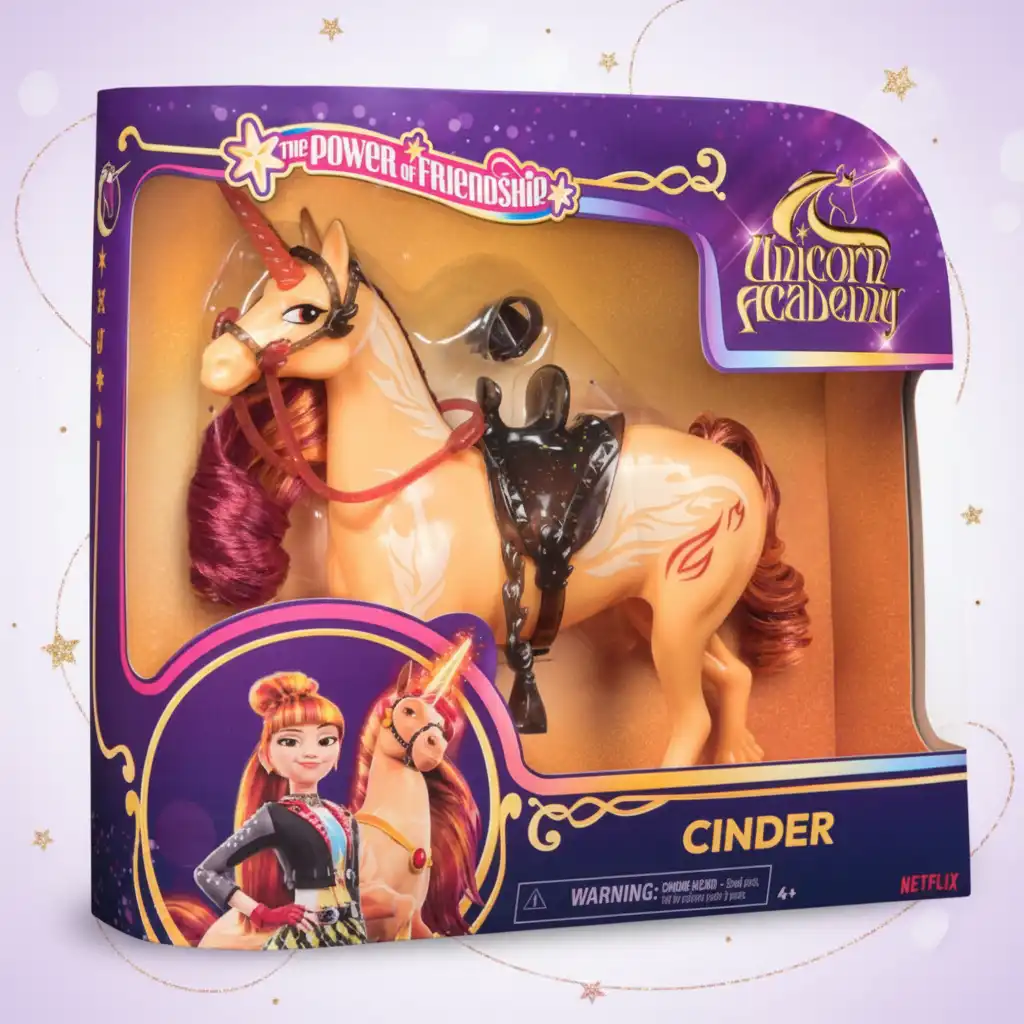 Detalle del unicornio Cinder con elementos metálicos Fire Magic.
