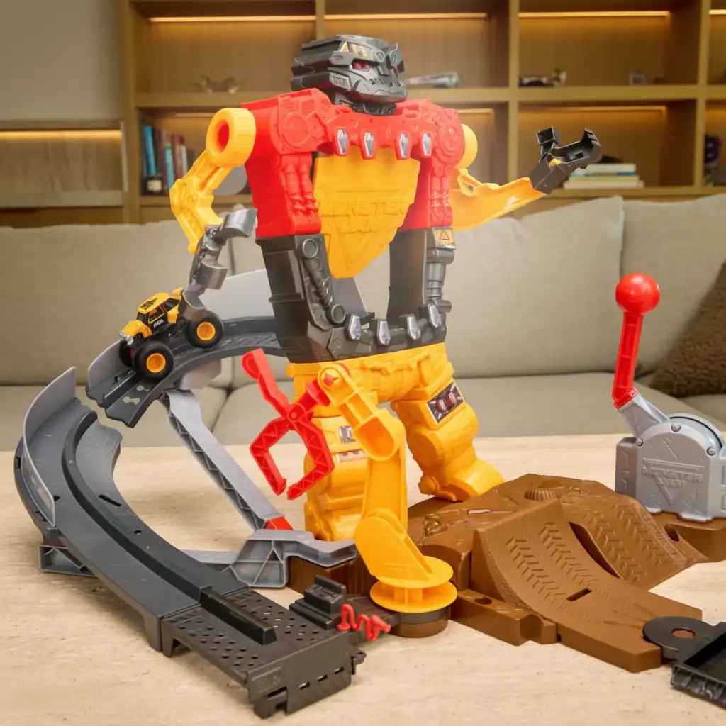 Mejora tu puntería con el lanzador ajustable Monster Jam.