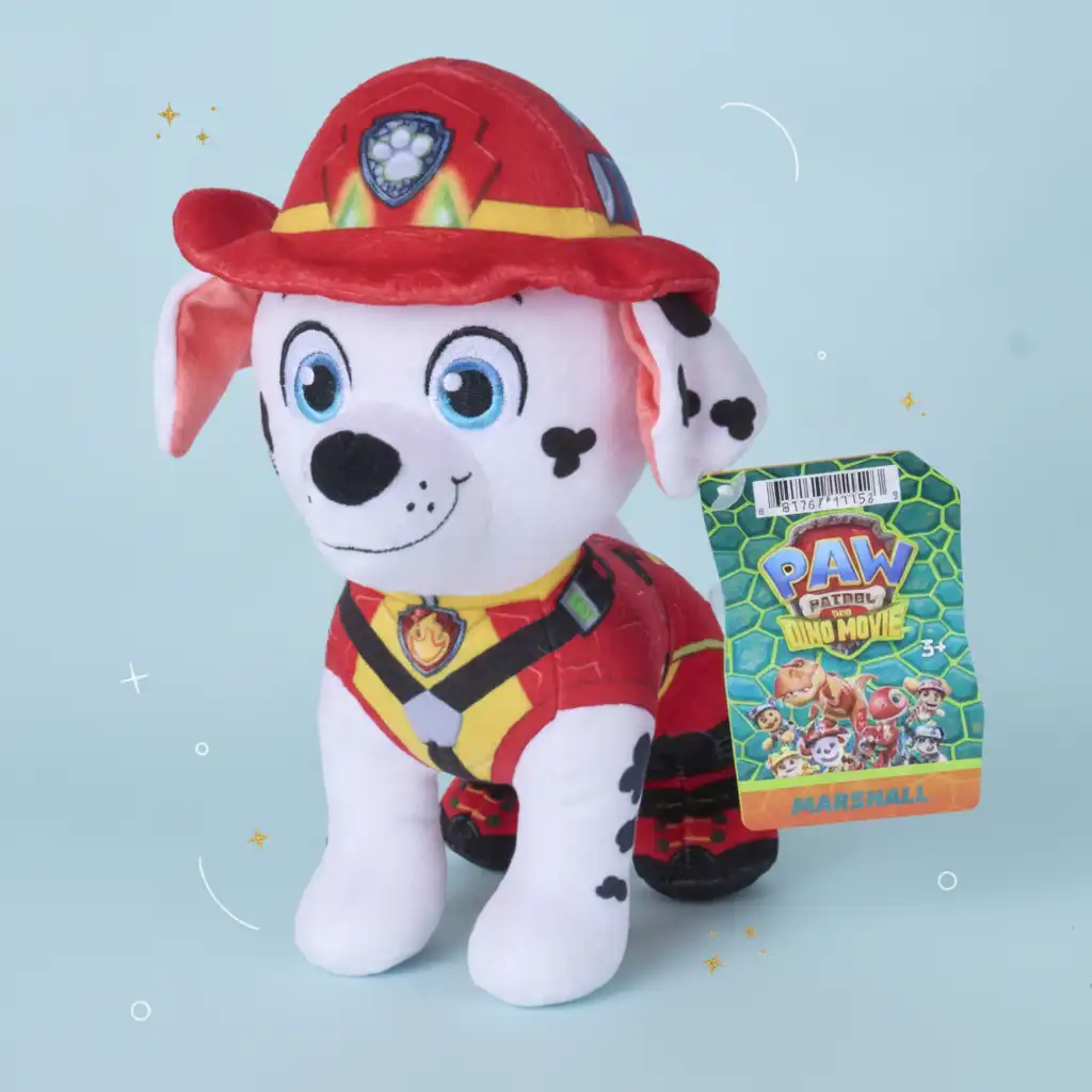 Vive un emocionante rescate de dinosaurios con el valiente peluche Marshall.