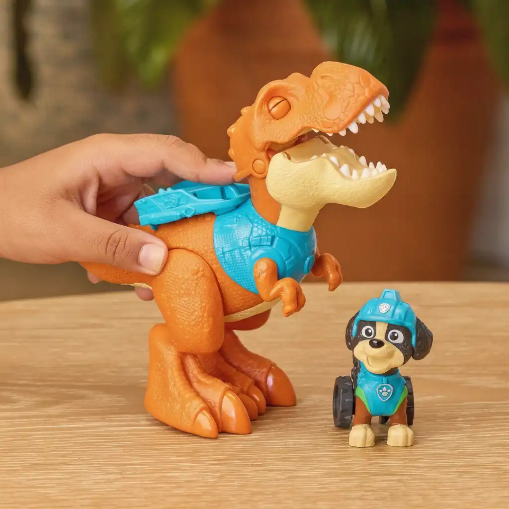 Rugido realista de dinosaurio activado con solo presionar la cabeza.