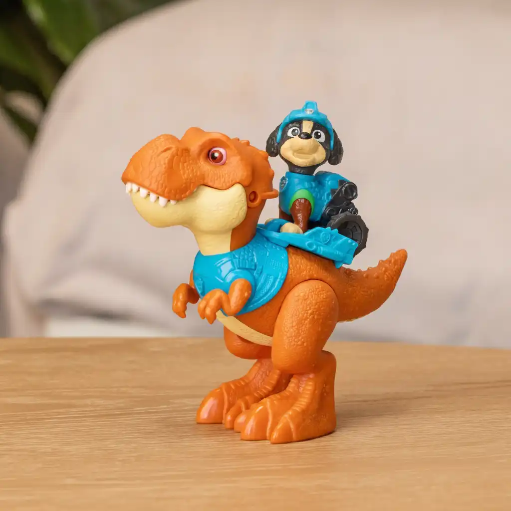 Colaboración perfecta entre Rex y su amigo dinosaurio Timmy.