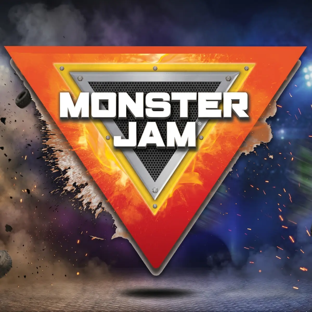 Logo oficial de la pista Monster Jam para Monster Trucks + 2 Monster Trucks 1:64