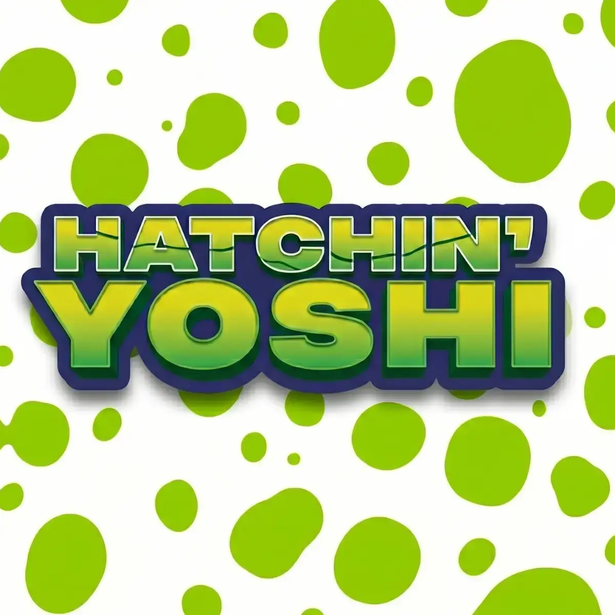 Logotipo oficial de la figura interactiva de Yoshi que emerge del huevo