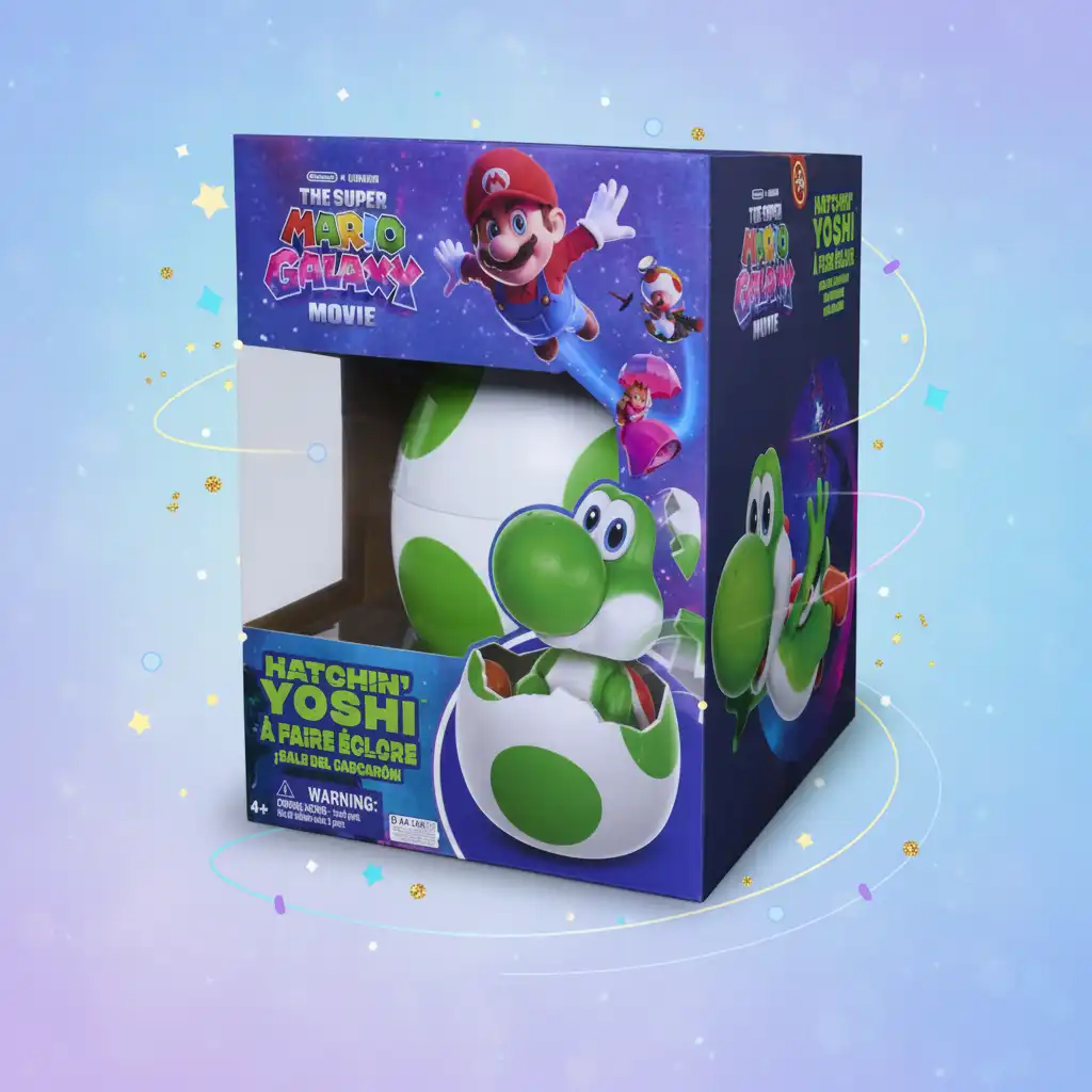 Expón tu Yoshi en un elegante soporte con forma de huevo.