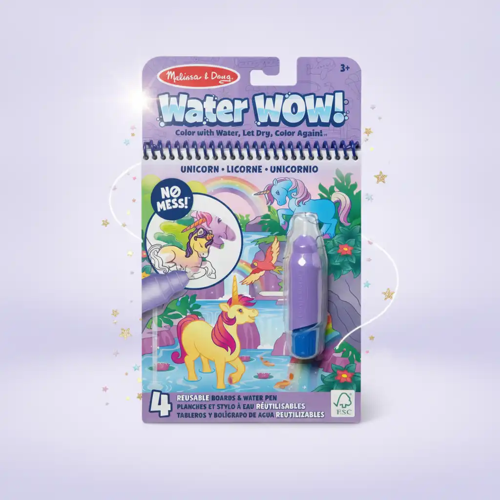 Descubre el mundo oculto de los unicornios con cada trazo del bolígrafo de agua.